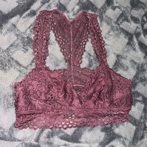 Aerie lace maroon bralette size small